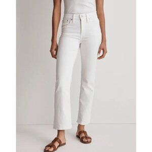 Madewell Kick Out Crop Jeans Pure White Size W32 NI961 NWT